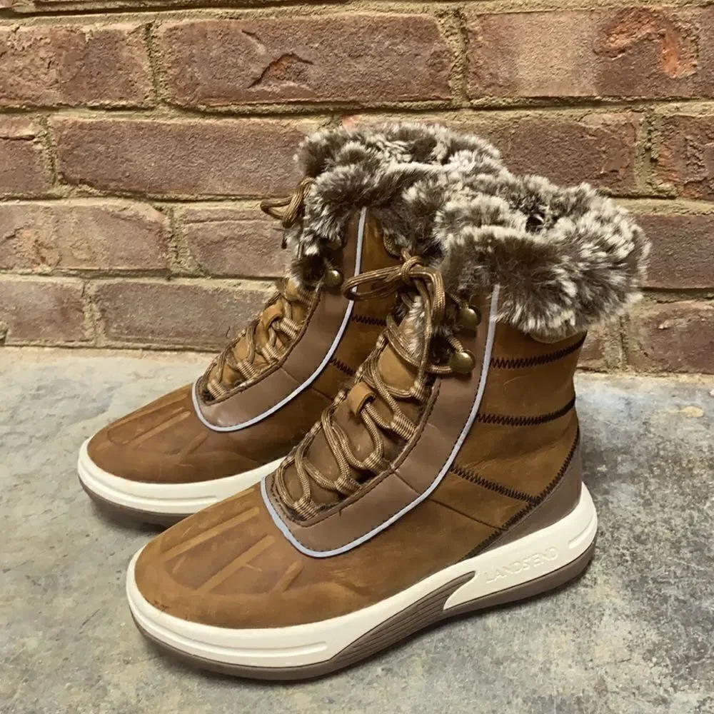 Lands End Briddle Brown Chill Action Boot Size 6.5 NEW
